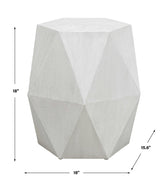 Volker White Geometric Accent Table by Uttermost - View 8