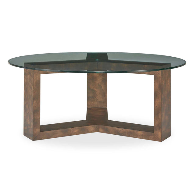 Ignis Round Glass Coffee Table Brown / Woodtone - Dark Brown by Uttermost - View 1