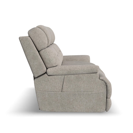 Zecliner Zofa Power Sleep Sofa With Power Headrests & Lumbar - Shell | Flexsteel