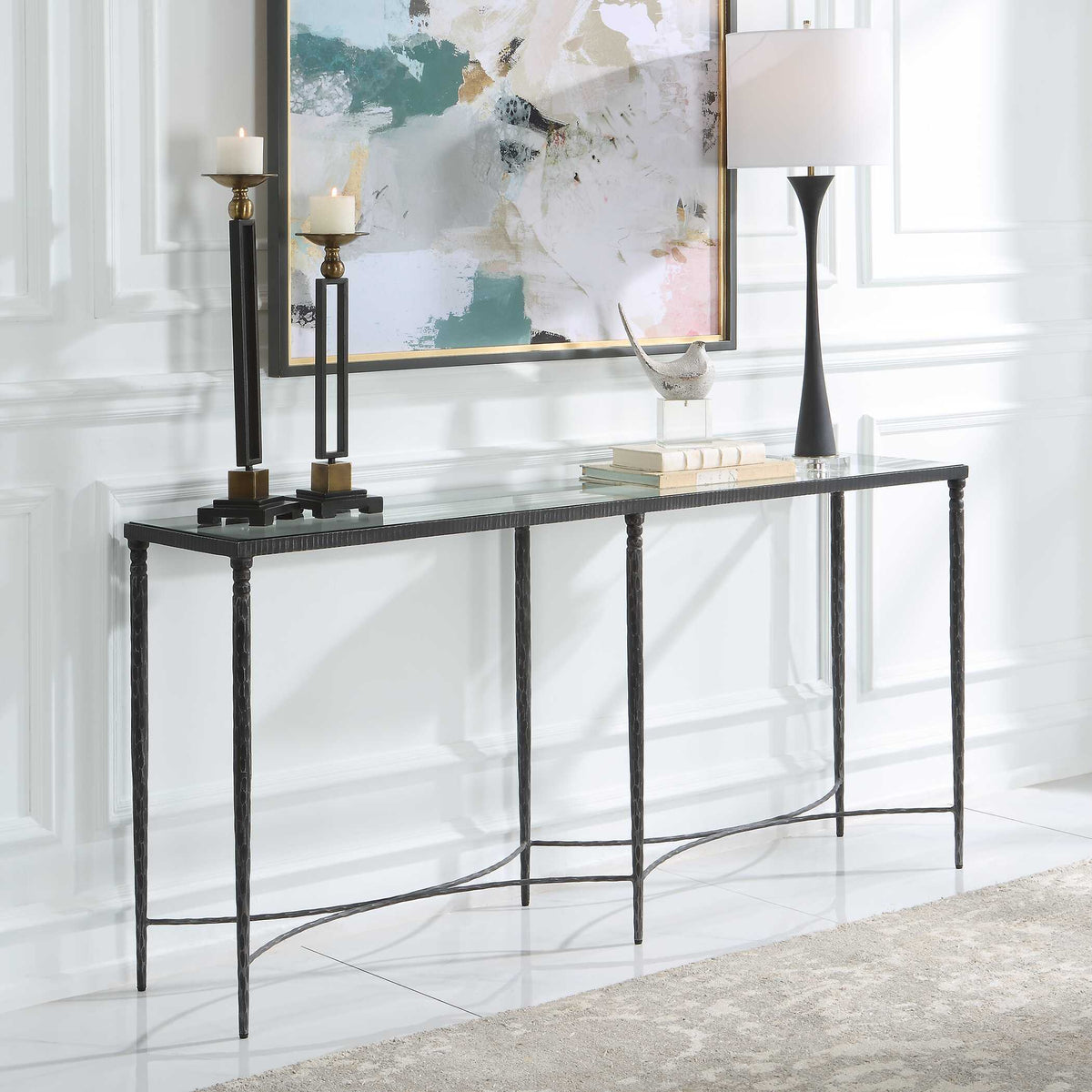 Washington Console Table - Dark Gray / White by Uttermost - View 3