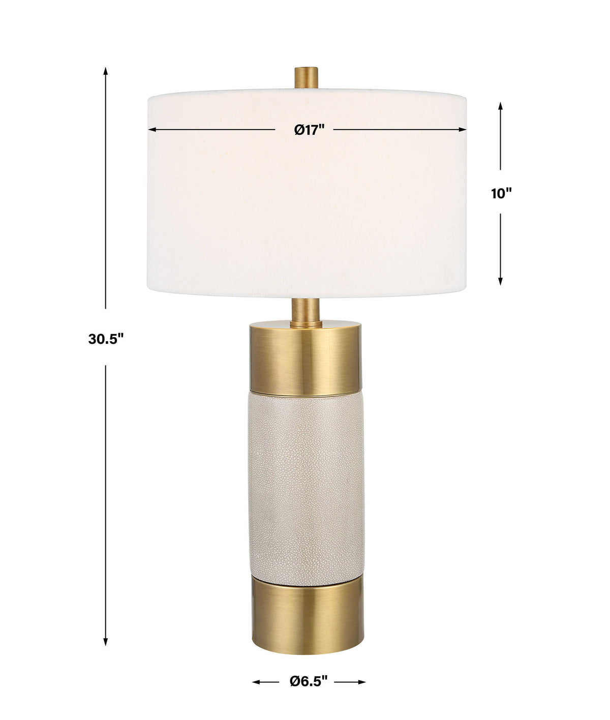 Adelia Ivory & Brass Table Lamp - Yellow by Uttermost - View 8