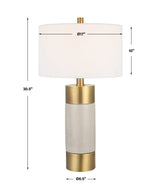 Adelia Ivory & Brass Table Lamp - Yellow by Uttermost - View 8