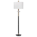 Maud Floor Lamp Aged Black - Black / White by Uttermost - View 1