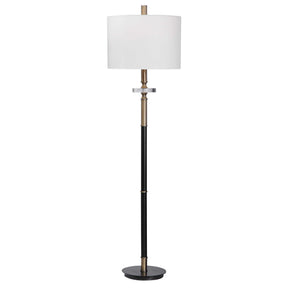 Maud Floor Lamp Aged Black - Black / White by Uttermost - View 1