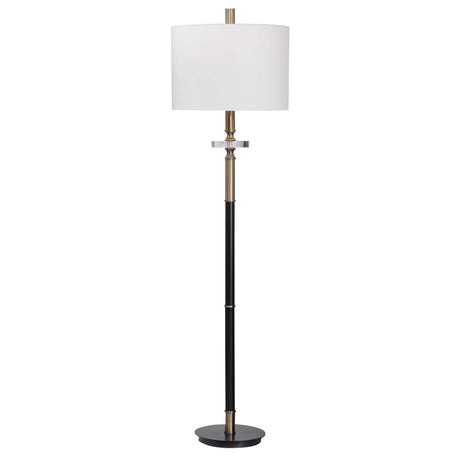 Maud Floor Lamp Aged Black - Black / White by Uttermost - View 1