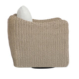 Sunset Outdoor Swivel Lounge Chair Oatmeal / Oyster White - Light Brown / White by Uttermost - View 13