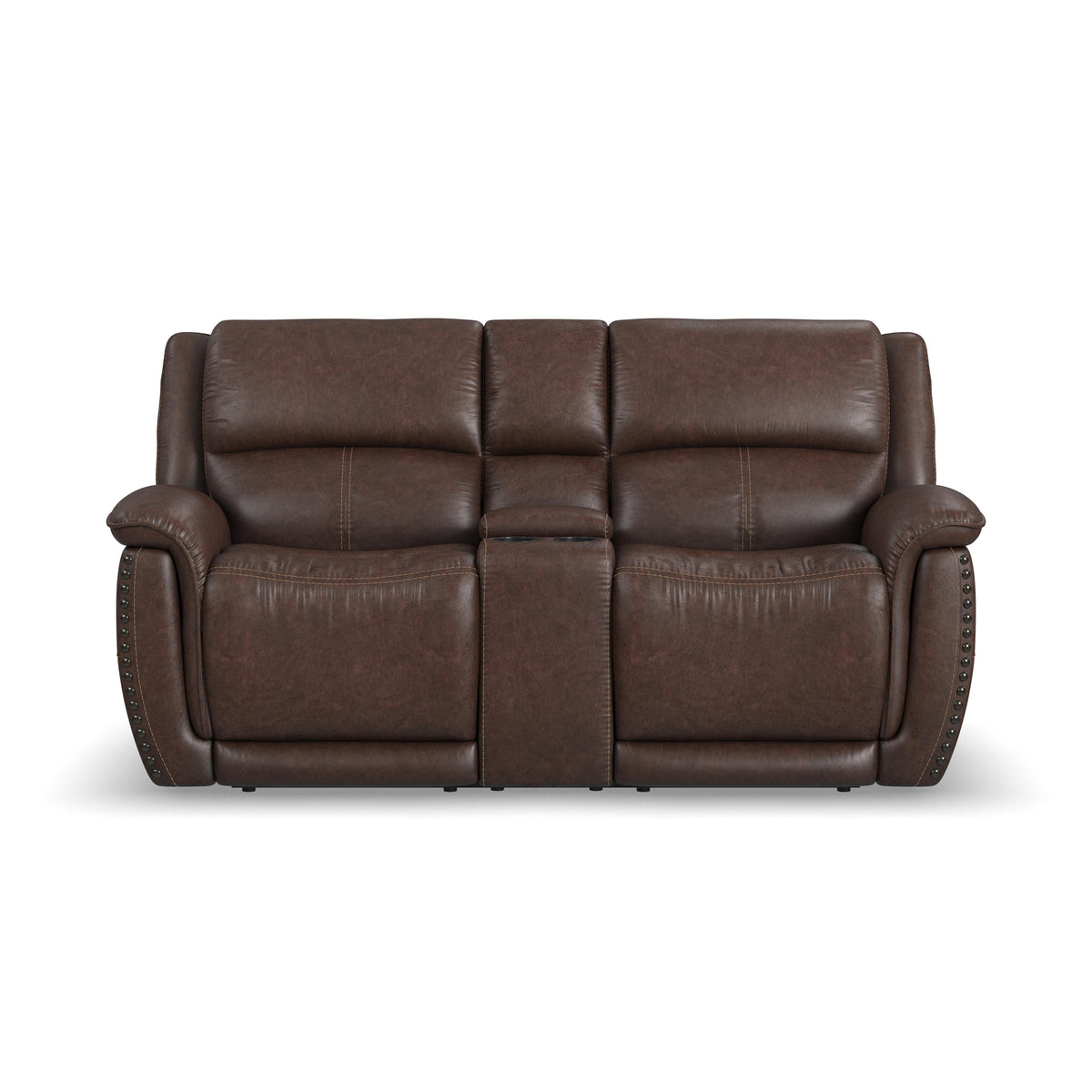 Beau Power Reclining Loveseat With Console & Power Headrests - Sable | Flexsteel