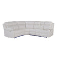 Modern Blanche White Right Arm Facing Sectional Sofa with Recline and Storage in Faux Leather - sold by Home Elegance USA