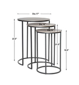 Erik Metal Nesting Tables (Set of 3) - Dark Gray / Black by Uttermost - View 6