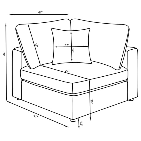 Rhette Charcoal 4-piece Upholstered Sectional with Reversible Cushions - sold by Home Elegance USA