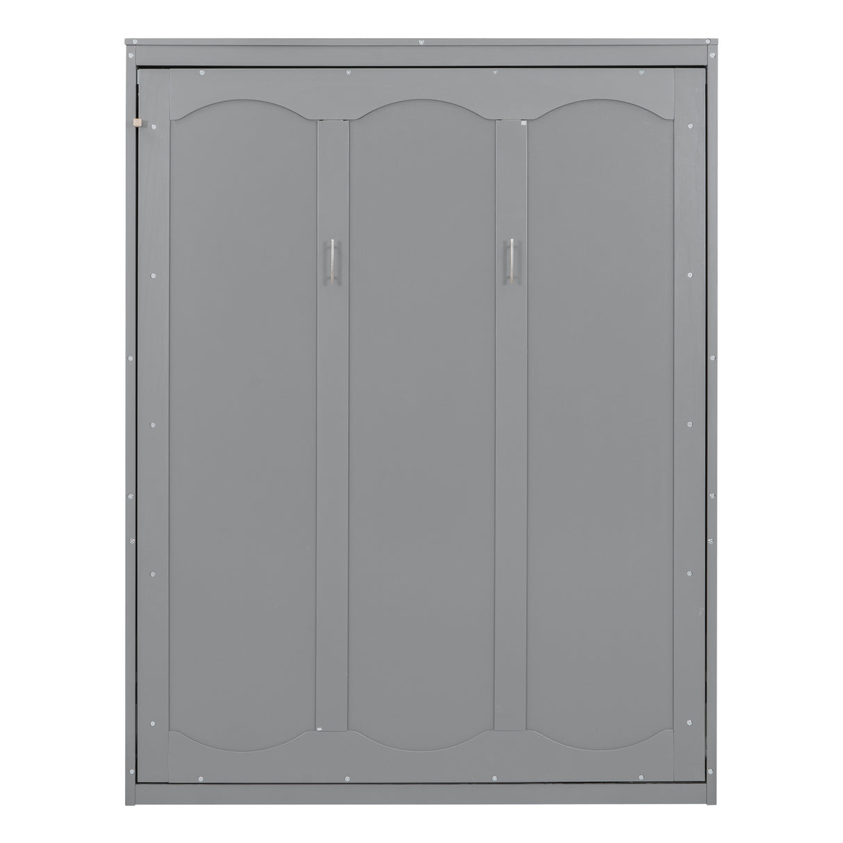 Queen Size Murphy Bed Wall Bed with Shelves,Gray - Home Elegance USA