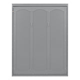 Queen Size Murphy Bed Wall Bed with Shelves,Gray - Home Elegance USA