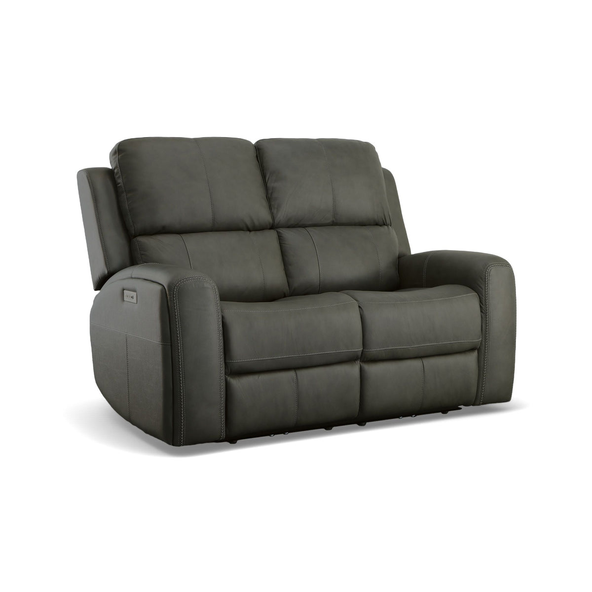 Linden Power Reclining Loveseat With Power Headrests & Lumbar - Charcoal | Flexsteel