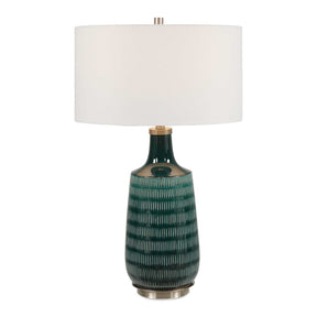 Scouts Table Lamp Deep Green - Green / White by Uttermost - View 1