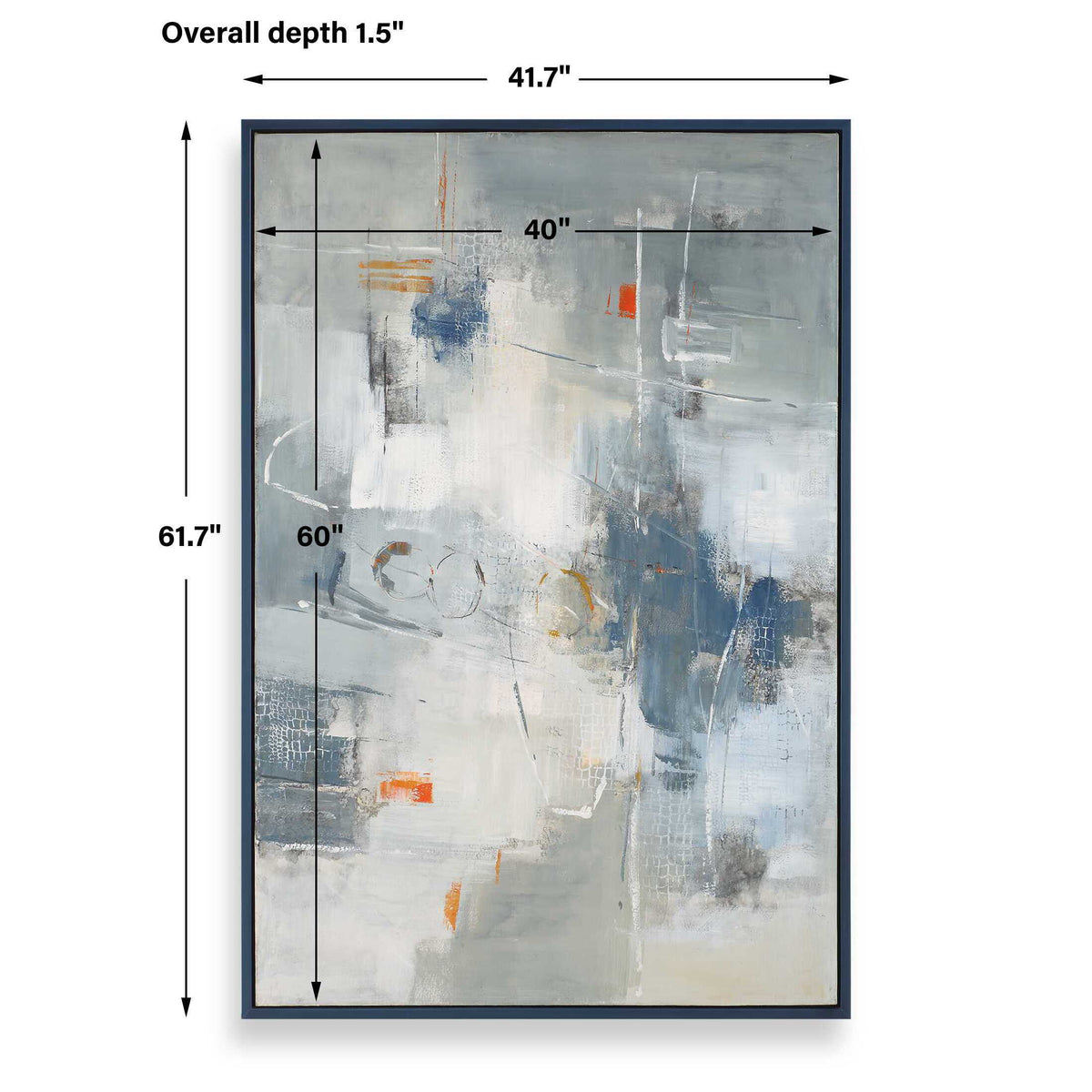 Blueprint Hand Painted Modern Art Black / Blue / Gold / Gray / Orange / White - Blue / Gray by Uttermost - View 7