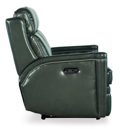 Hamilton Power Loveseat With Power Headrest - Dark Green by Hooker Furniture - View 5