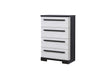 1pc Contemporary 4-Drawer Chest Chalk White and Black Finish Wooden Bedroom Furniture