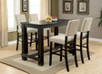 Antique Black Wooden 5pc Counter Height Dining Bar Set Table And 4x Chairs Ivory Linen Like Fabric Cushions Nailhead Trim Bar Chairs - sold by Home Elegance USA