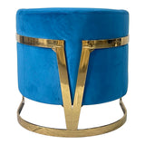 Blue and Gold Sofa Chair - Home Elegance USA