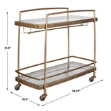 Scarritt Bar Cart Antique Brass - Gold by Uttermost - View 7