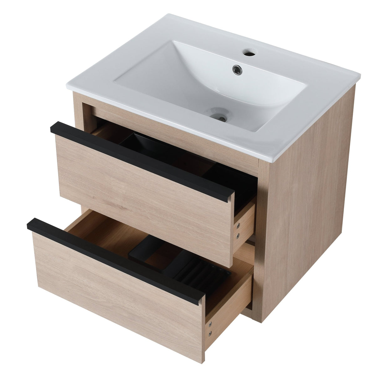 24" Bathroom Vanity with 2 Soft Close drawers, White Ceramic Basin - BVA02524PLO - G - BL9060B(W1286S00034) - W999S00071 - image - 23