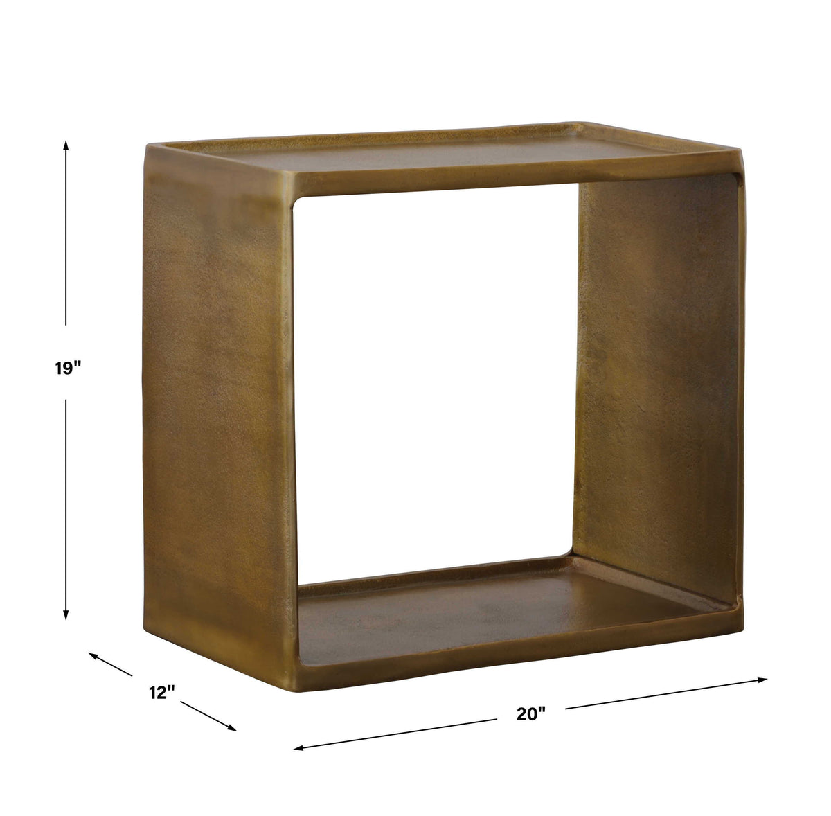 Derwent Antique Brass Side Table - Dark Brown by Uttermost - View 5