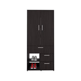 Armoire 70.90' H, 2 Doors, 3 Drawers, 2 Shelves, 6 Legs, Black Wengue - Bedroom - sold by Home Elegance USA
