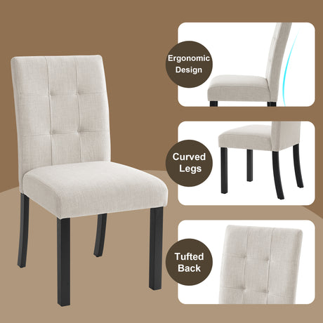 6 Piece Modern Dining Table Set, 63' Faux Marble Dining Table with Geometric Legs & 4 Upholstered Chairs & 1 Bench, Suitable for Dining Kitchen Room,Easy to Assemble, Beige + White - sold by Home Elegance USA