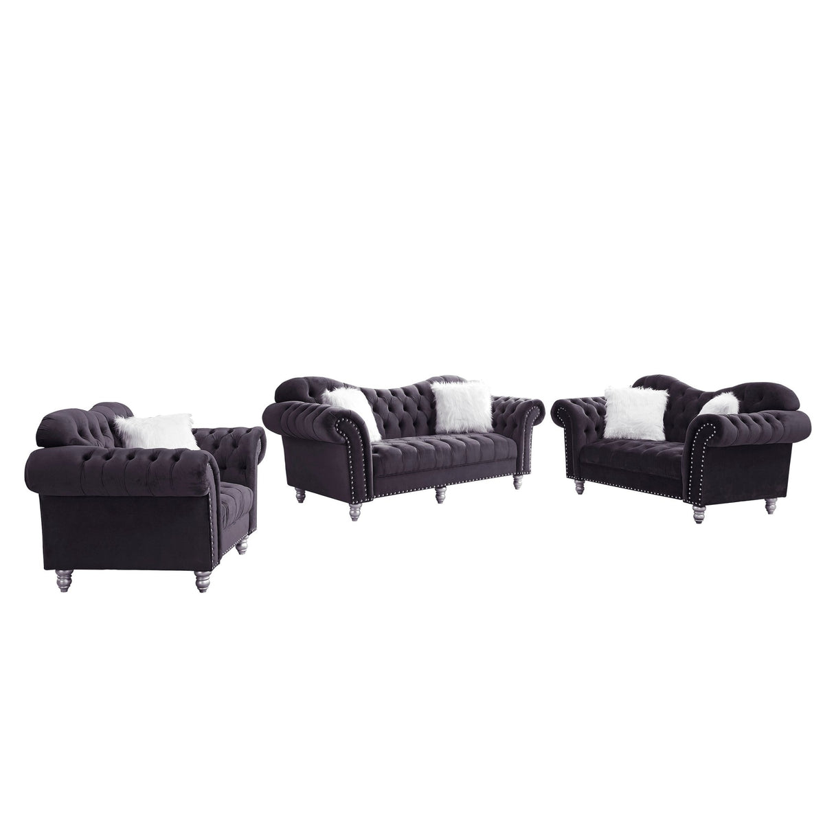 3 Piece Living Room Sofa Set, including 3 - Seater Sofa, Loveseat and Sofa Chai | Home Elegance USA