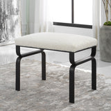 Diverge White Shearling Small Bench by Uttermost - View 2
