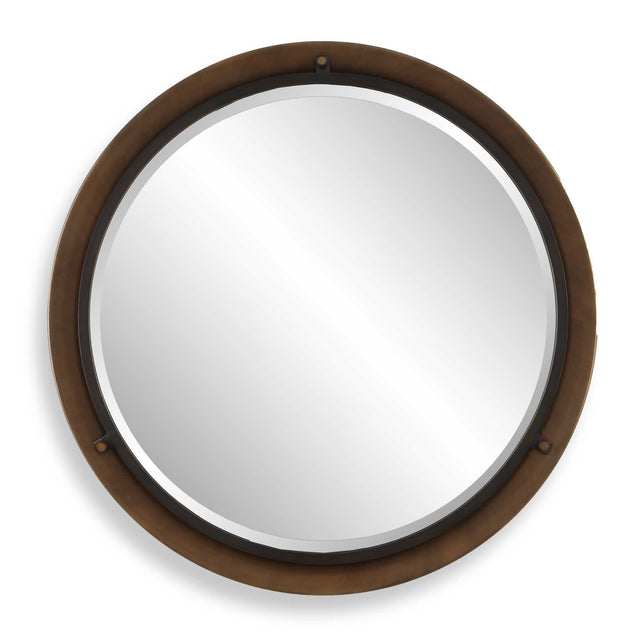 Porthole Round Mirror Bronze - Black by Uttermost - View 1