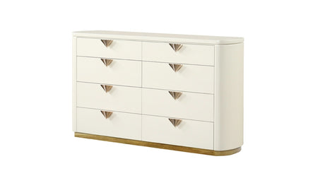 La Pierre Modern Style 4 Pc King Upholstered Bedroom Set Made with Wood and Gold Accents in Beige(CA INVENTORY) - sold by Home Elegance USA