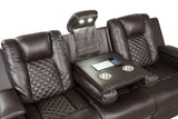 Benz LED & Power Reclining Sofa Made With Faux Leather in Brown - B00962176 - Home Elegance USA - 6