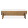Wedged Ivory Fabric Bench - Beige by Uttermost - View 1