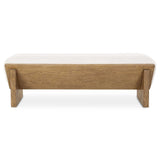 Wedged Ivory Fabric Bench - Beige by Uttermost - View 1