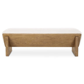 Wedged Ivory Fabric Bench - Beige by Uttermost - View 1