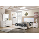 Dulcey White High Gloss 5-piece Full Bedroom Set