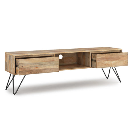 Hunter 68 inch Wide Solid Mango Wood TV Stand in Natural For TVs up to 75 inches - sold by Home Elegance USA