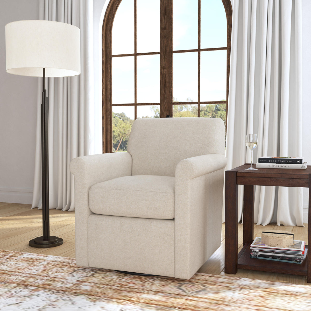 Stella Fabric Swivel Chair | Flexsteel