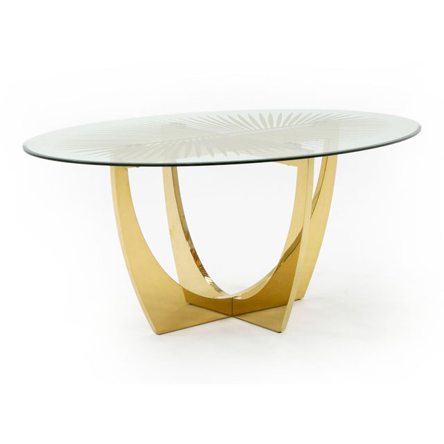 Modrest Chambers - Glass & Gold Dining Table