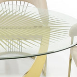 Modrest Chambers - Glass & Gold Dining Table