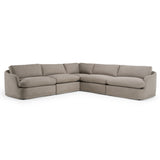 Chantry - Modern Grey Sand Fabric Sectional Sofa - View Image 1