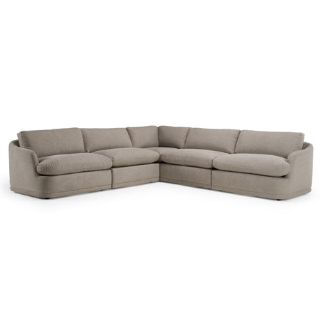 Chantry - Modern Grey Sand Fabric Sectional Sofa - View Image 1