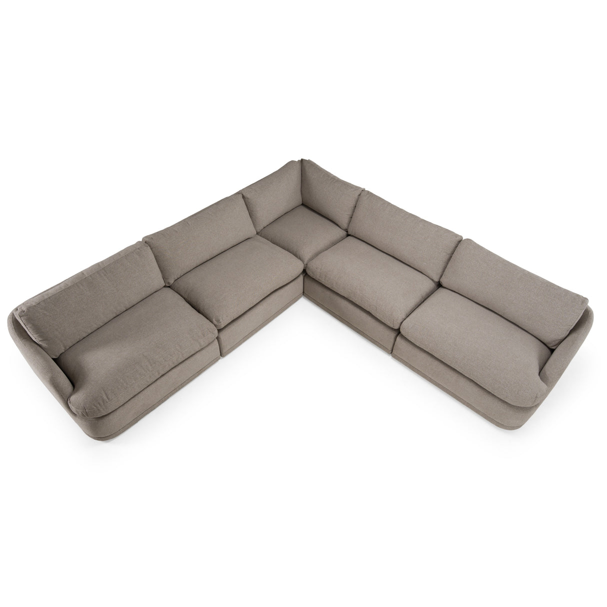 Chantry - Modern Grey Sand Fabric Sectional Sofa - View Image 1