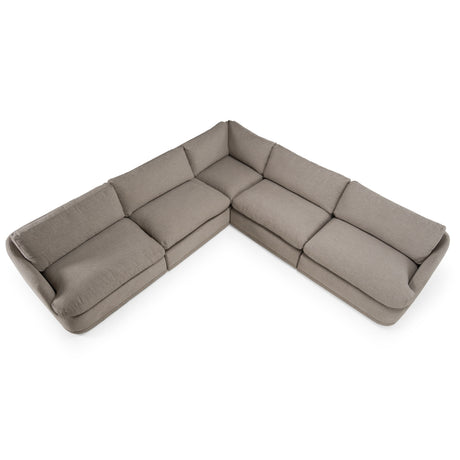 Chantry - Modern Grey Sand Fabric Sectional Sofa - View Image 1