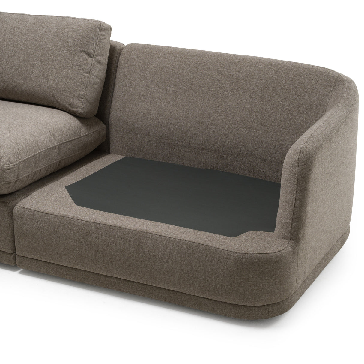 Chantry - Modern Grey Sand Fabric Sectional Sofa - View Image 1