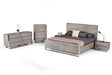 Charlene Modern Grey Elm and Stainless Steel EK Bedroom Set - View Image 1