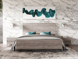 Eastern King Charlene Modern Grey Elm & Stainless Steel Bed