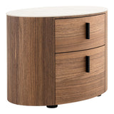 Eastern King Hortman + Chelton - Modern Beige Velvet + Walnut 4-Piece Bedroom Set