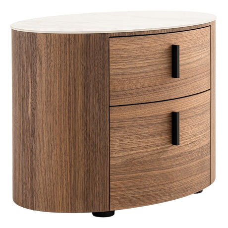 Fleury - Contemporary Cream Fabric and Walnut EK Bedroom Set